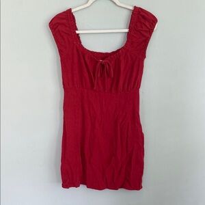 Aeropostale Women’s Red linen blend tie mini dress